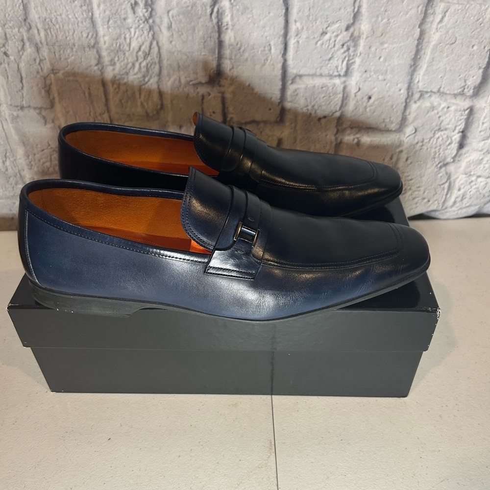 Size 13 blue leather Magnanni men’s shoe - Picture 3 of 3